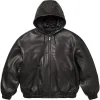 Supreme-Studded-Hooded-Black-Leather-Bomber-Jacket