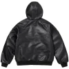 Supreme X Vanson Leathers Hooded Work Jacket Black Back