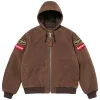 Supreme X Vanson Leathers Hooded Work Jacket Brown