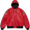 Supreme X Vanson Leathers Hooded Work Jacket Red