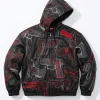 Supreme x Alfredo Martinez 2026 Hooded Leather Jacket Front