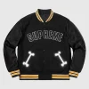 Supreme x Bone Letterman Varsity Jacket Black