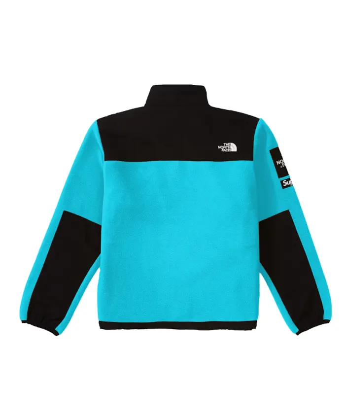 Supreme x The North Face Arc Logo Fleece Jacket Blue Back