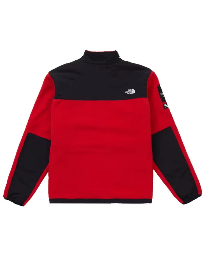 Supreme x The North Face Arc Logo Fleece Jacket Red Back