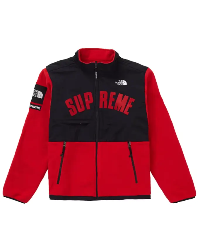 Supreme x The North Face Arc Logo Fleece Jacket Red