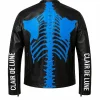 Supreme x Vanson Leather Bones Blue Biker Jacket-Back