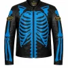 Supreme x Vanson Leather Bones Blue Biker Jacket-Front
