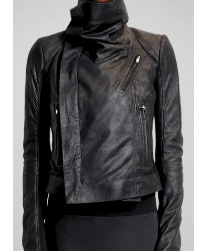 Taylor Swift Rick Owens Biker Leather Jacket Front