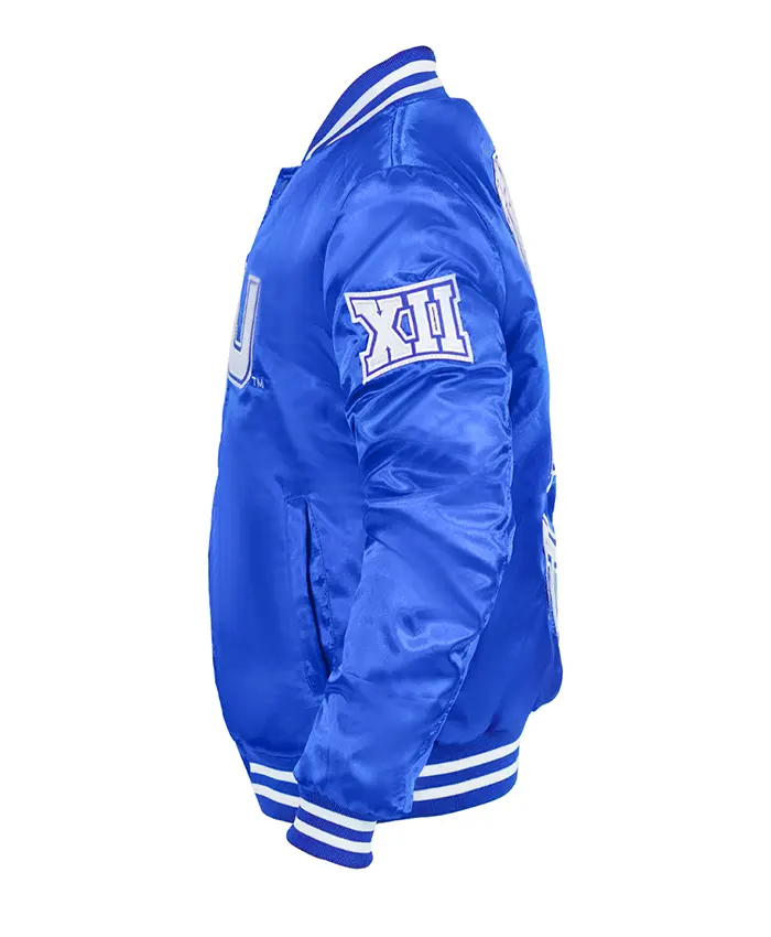 Tennessee State University Blue Cropped Satin Varsity Jacket On Sale