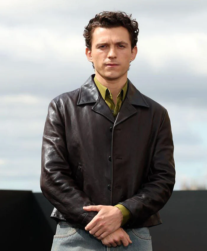 The Odyssey Promotion 2026 Tom Holland Leather Jacket For Sale