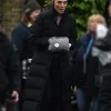 The Runner 2026 Gal Gadot Black Puffer Coat