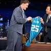 The Tonight Show Starring Jimmy Fallon S13 Pro Basketball Player Kon Knueppel Grey Suede Jacket Side
