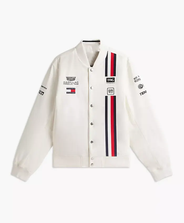 Tommy Hilfiger x Cadillac F1 Team White Bomber Jacket