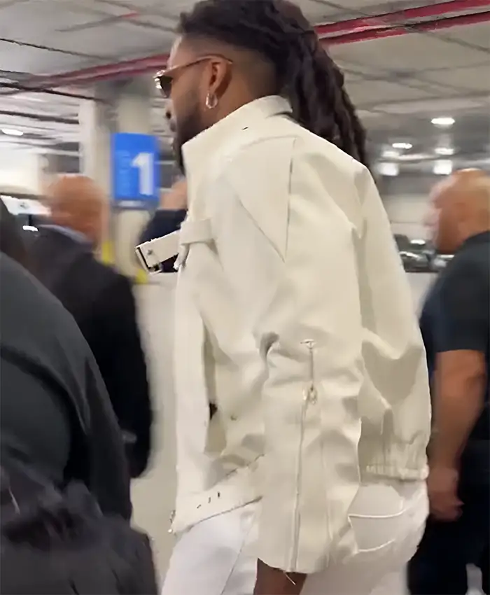 Trick Williams Fanatics Fest NYC 2026 White Leather Jacket Side