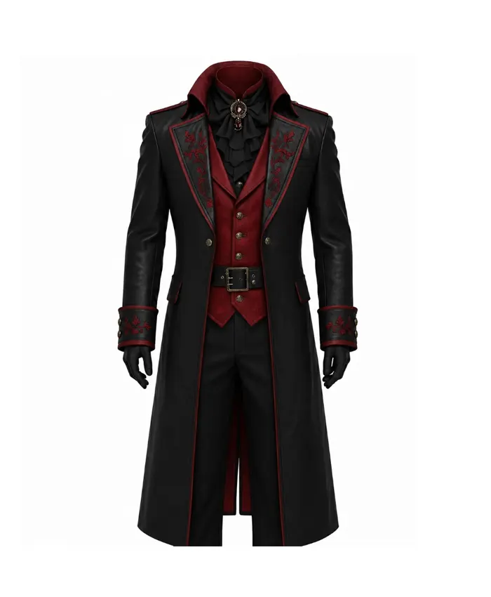 Victorian Gothic Vampire Embroidered Coat
