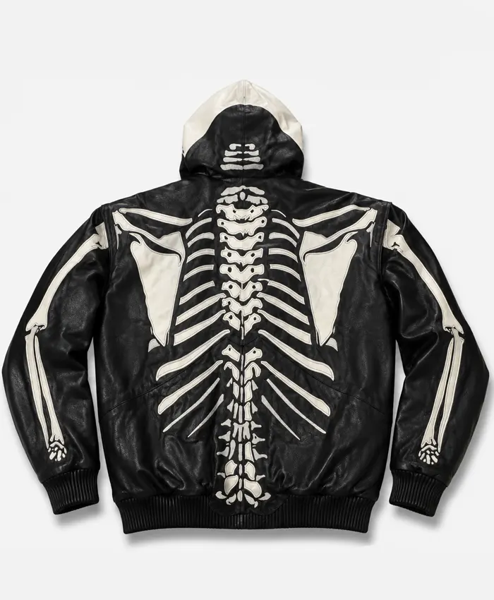 Vintage Vilanto Skeleton Leather Jacket For Sale