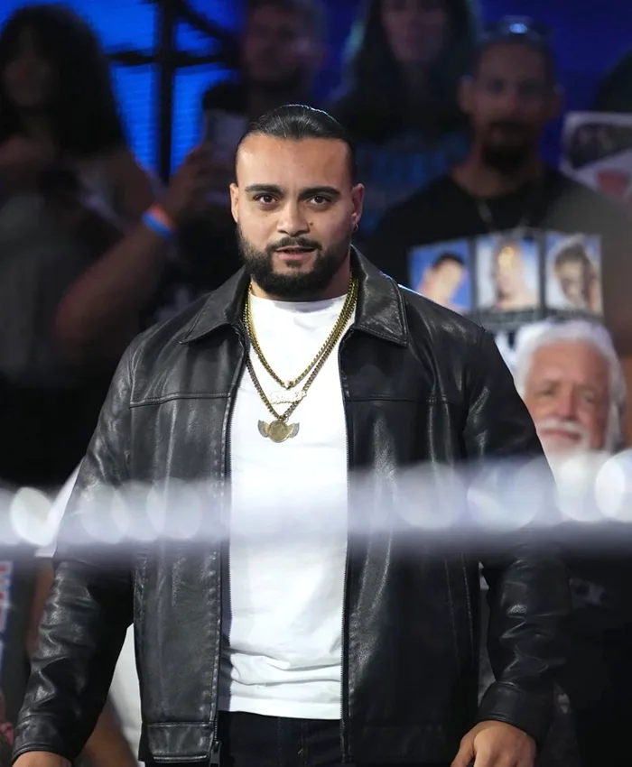 WWE Florida 2026 Mike Santana Leather Jacket Front