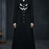 Women Gothic Pumpkin Black Wool Coat