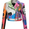 Women’s Halloween Multicolor Costumes Leather Jacket