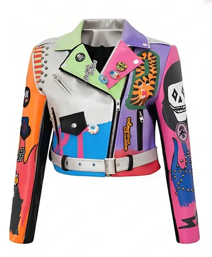 Women’s Halloween Multicolor Costumes Leather Jacket