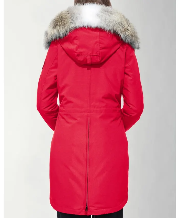 Womens-Red-Canada-Goose-Fur-Hooded-Jacket-Back