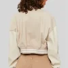 Women’s TW Colorblock Beige and Off-White Varsity Jacket Back