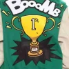 Women’s Winning Team First Row Trophy Green and White Varsity Jacket Back