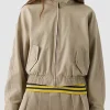 2026 Gap x Malbon Beige Full-Zip Cotton Bomber Twill Jacket