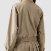2026 Gap x Malbon Beige Full-Zip Cotton Bomber Twill Jacket Back View