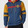 2026 X-Men San Diego Comic-Con Color Block Hooded Zip-Up Fleece Jacket Front
