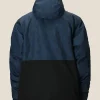 686 Foundation Navy Colorblock Insulated Snowboard Hooded Jacket Back