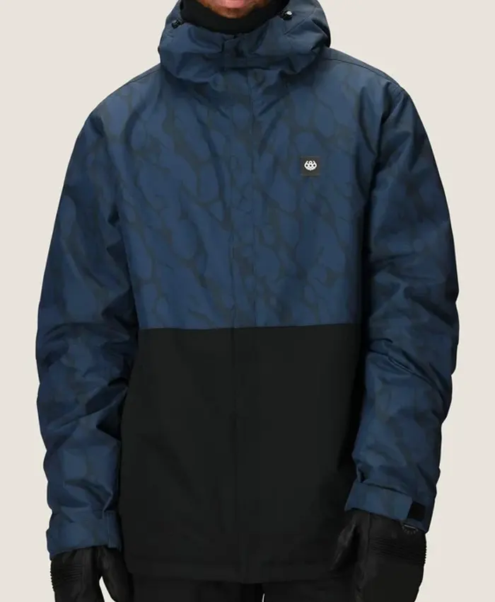 686 Foundation Navy Colorblock Insulated Snowboard Jacket Mens