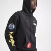 AVIREX x Wrangle Mens Multi-Patch Black Hoodie