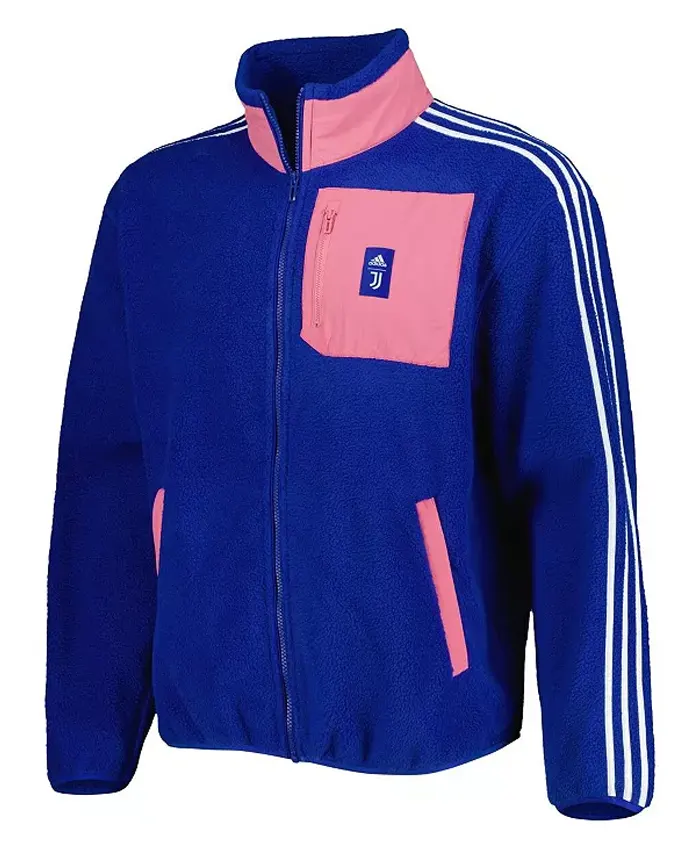 Adidas Juventus Lifestyler Blue Fleece Full-Zip Up Jacket