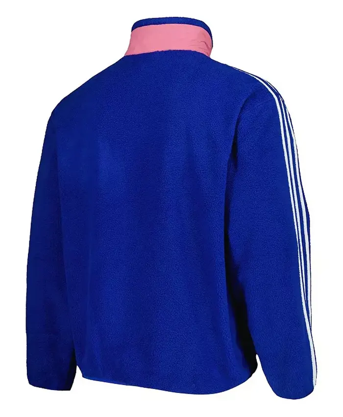 Adidas Juventus Lifestyler Blue Fleece Jacket Back