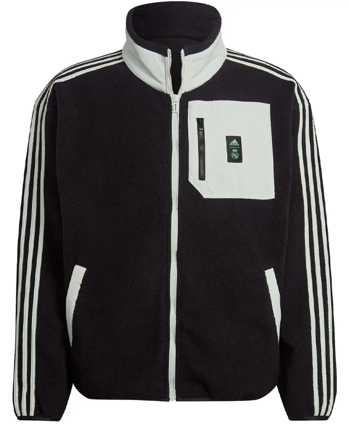 Adidas Real Madrid Lifestyler Black Fleece Jacket