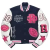 Adrienne Navy Pink Oversized Varsity Jacket