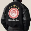 Aimé Leon Dore Fall Winter 2026 Olympiacos F.C. Black Bomber Jacket Back View