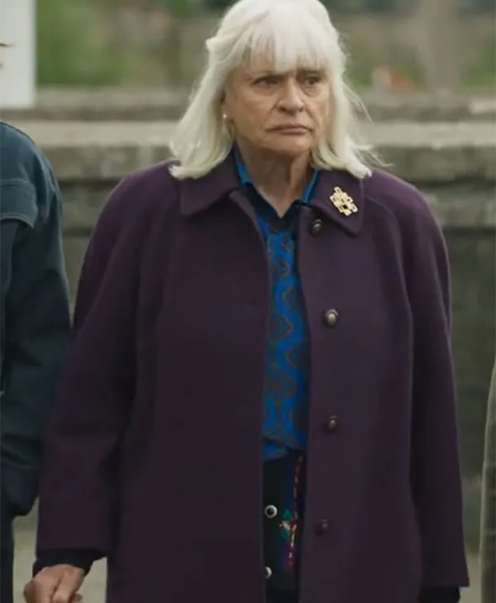Allegra Davenstock TV Series The Chelsea Detective 2026 Diana Quick Purple Wool Coat