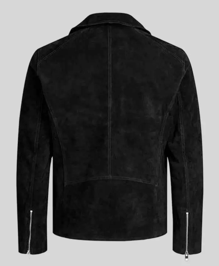 Amand Black Suede Jacket Back