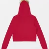 Amita Rao TV Series Adults 2026 Star Appliqué Print Fur Trim Zip-Up Hooded Jacket Back View