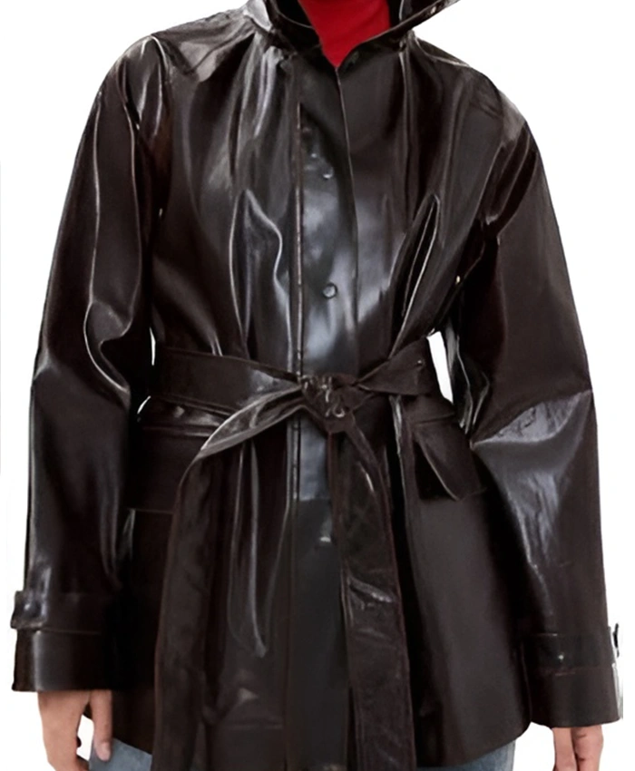 Annette Bening TV Series Lucky 2026 Dark Brown Leather Coat