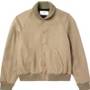 Annette Bening TV Series Lucky 2026 Priscilla Beige Bomber Jacket Front