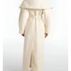 Anya Taylor-Joy TV Series Lucky 2026 White Wool Belted Coat Back View