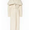 Anya Taylor-Joy TV Series Lucky 2026 White Wool Belted Coat Front View