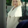 Anya Taylor-Joy TV Series Lucky 2026 White Wool Belted Coat Side View