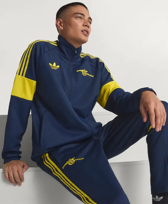 Arsenal Adidas Lifestyler Full-Zip Up Track Top Jacket Navy