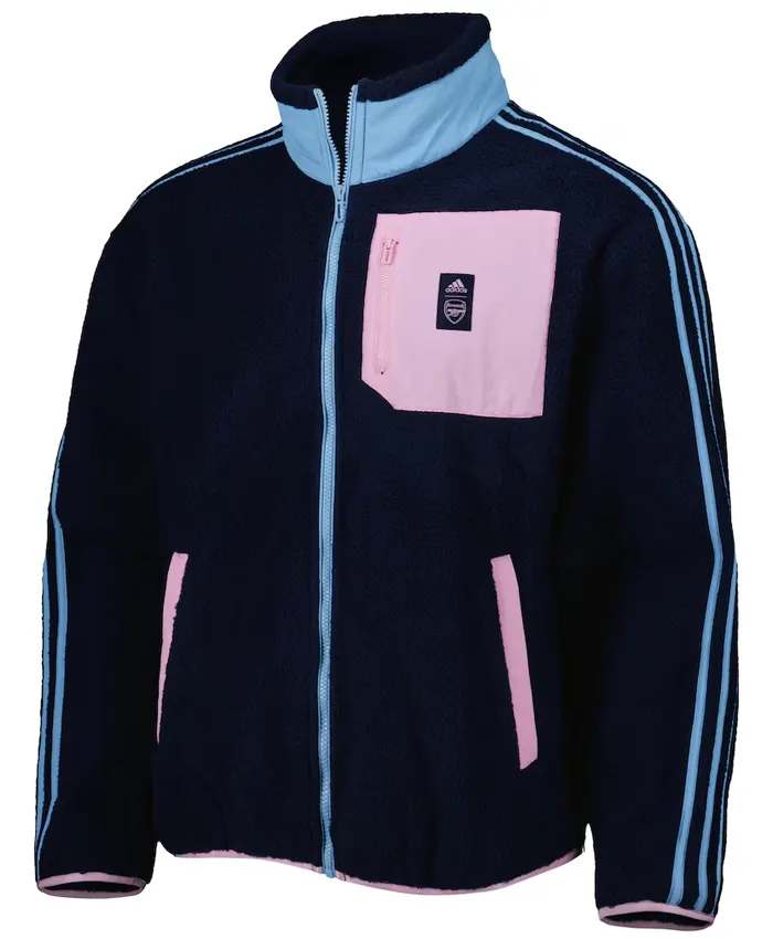 Arsenal adidas Lifestyler Navy Fleece Full-Zip Jacket
