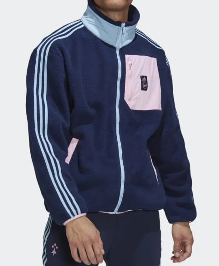 Arsenal adidas Lifestyler Navy Fleece Full-Zip Up Jacket Mens