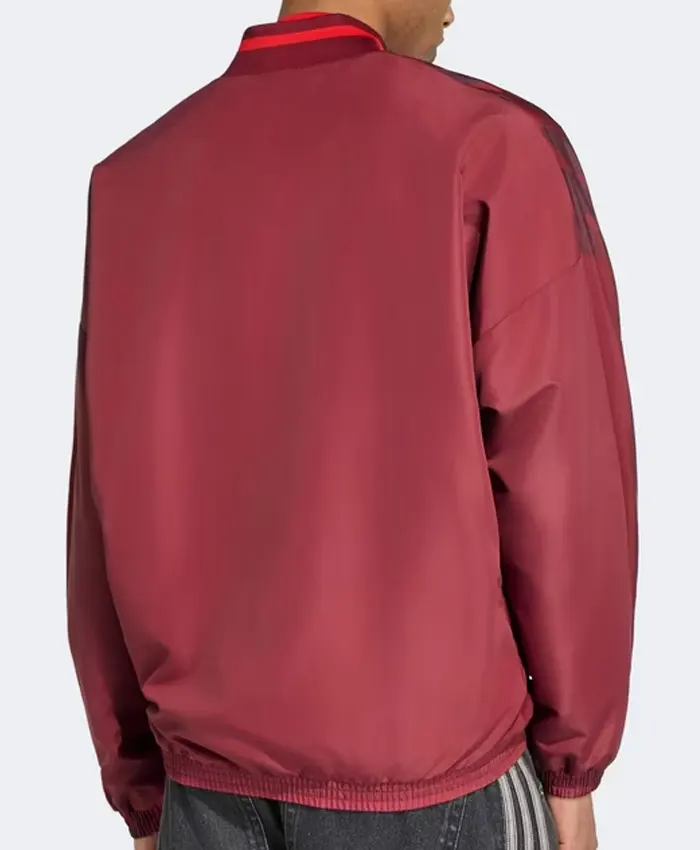 Arsenal adidas Stadium Culturewear Maroon Track Jacket Back